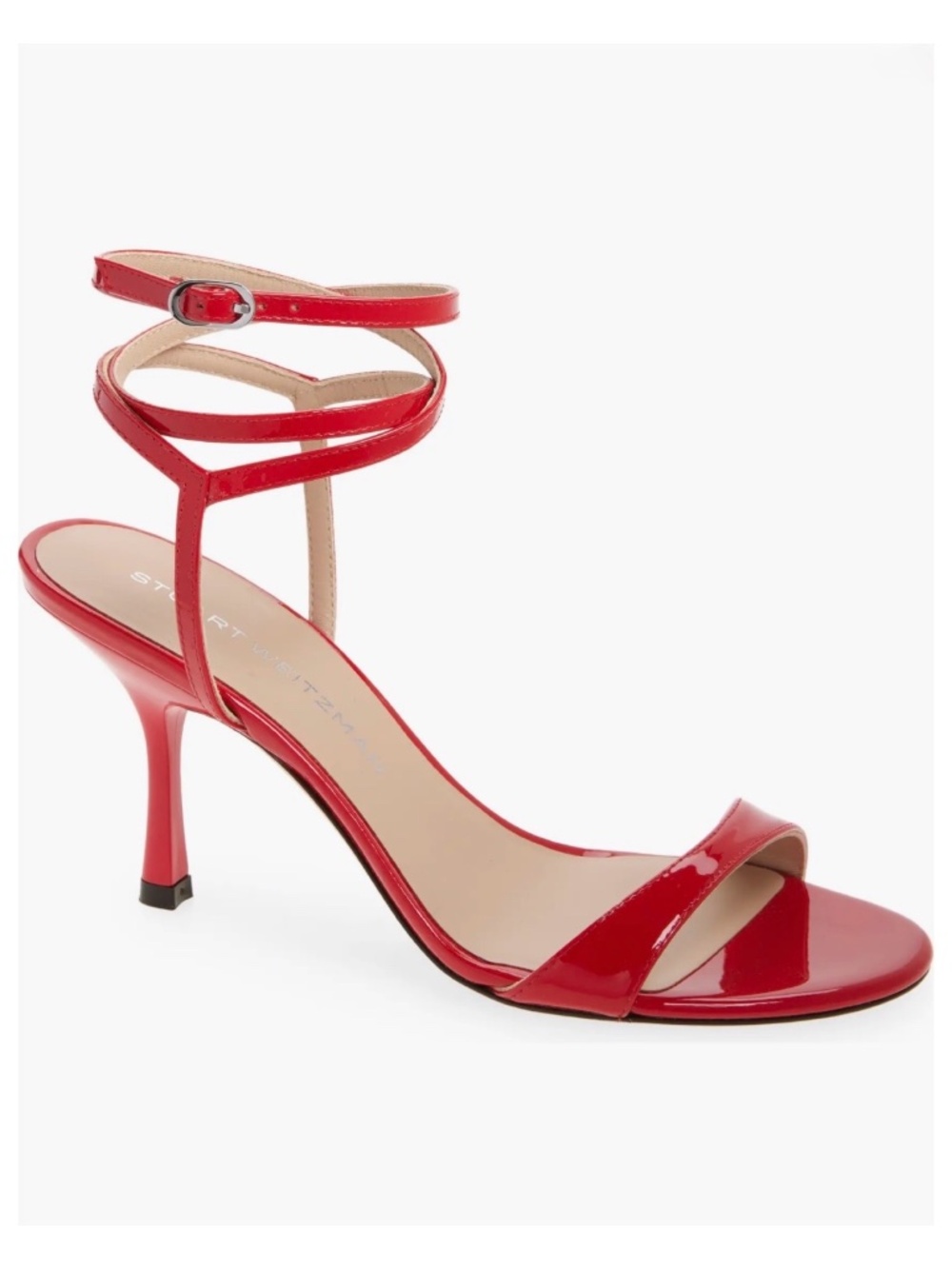 New Stuart Weitzman Nudist Wrap 85 Sandal Cherry Sz 9